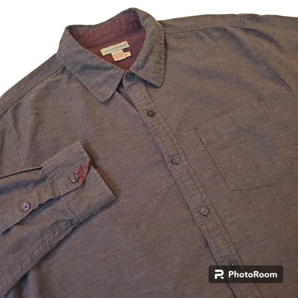 Carbon2Cobalt Men's Size Medium Long‎ Sleeve Flannel Shirt Gray/Burgundy - Picture 1 of 6